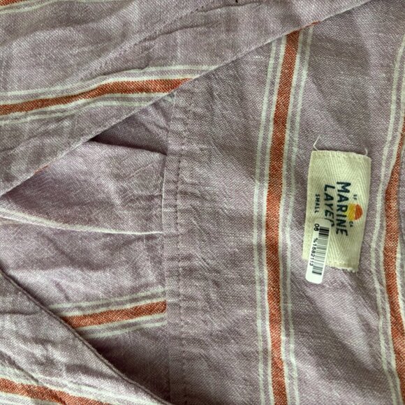 Marine Layer Lake Tank Dress In Lavender Red Stripe Linen Blend Coverup size S - Picture 7 of 10